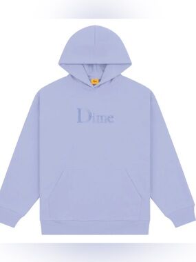 Dime Classic Chenille Logo Hoodie Size Medium Oversized Indigo Unisex Baggy